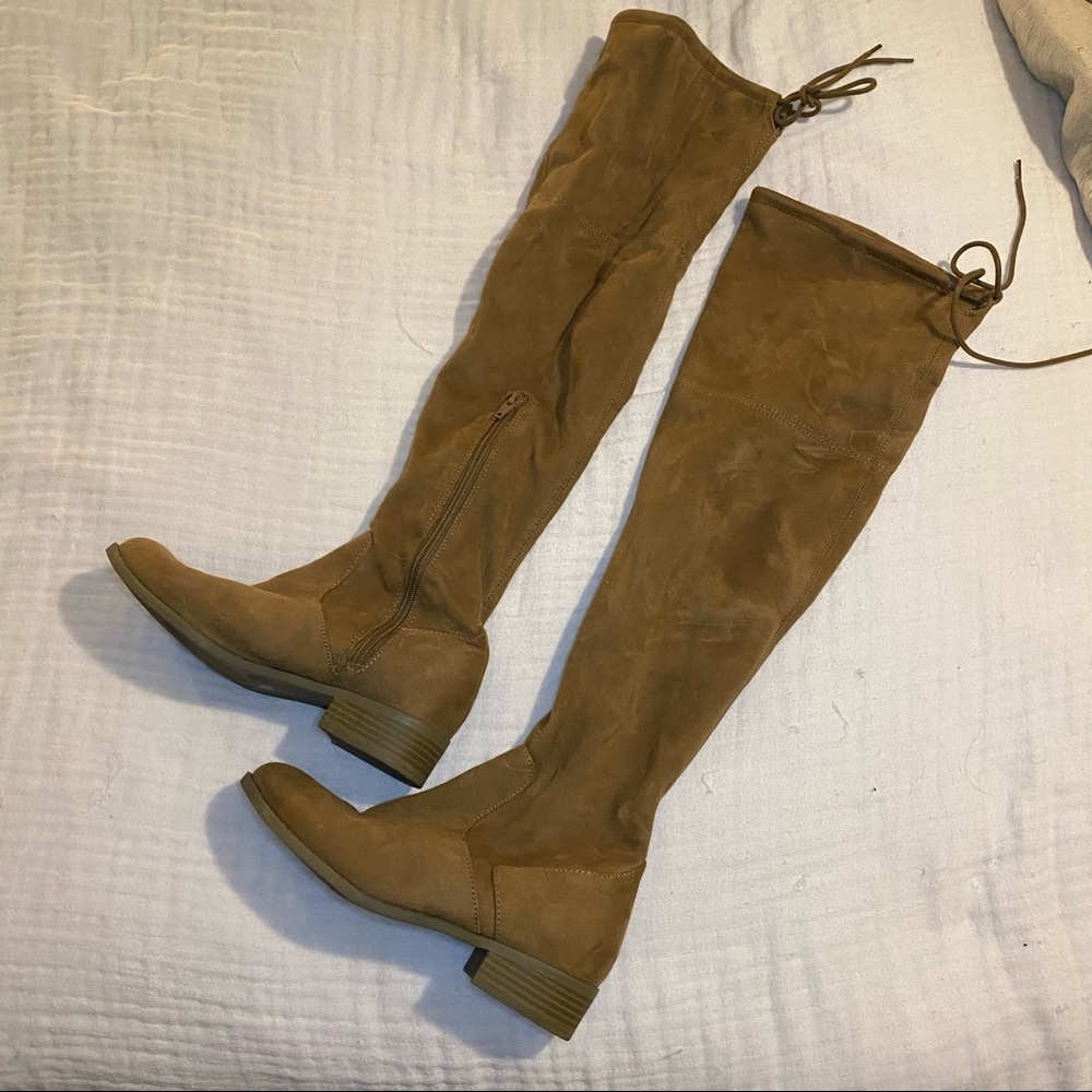 Brown over the knee boots